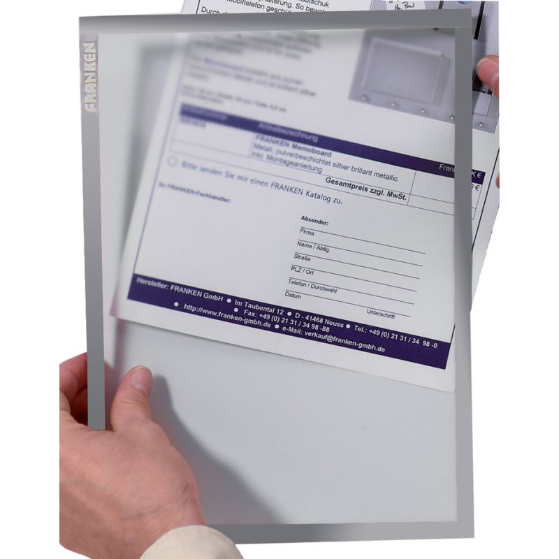 FRANKEN magneettas FRAME IT X-tra!Line, A4, rood, transparant